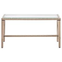 4-delige Loungeset met kussens poly rattan beige - thumbnail