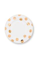 Pip Studio Set/2 Dinerborden Dot Delight Wit/Goud 26.5cm - thumbnail