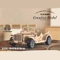 Klassieke Cabrio 65-delig met pull-back mechanisme Houten DIY Modelbouw - thumbnail