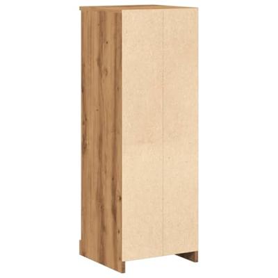 Hoge kast 36x35,5x103,5 cm bewerkt hout artisanaal eikenkleurig