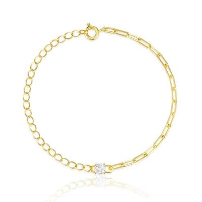 Stijlvolle Elenza Vergulde Armband met Zirkonia - Tijdloze Elegantie voor Dames
