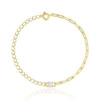 Stijlvolle Elenza Vergulde Armband met Zirkonia - Tijdloze Elegantie voor Dames - thumbnail