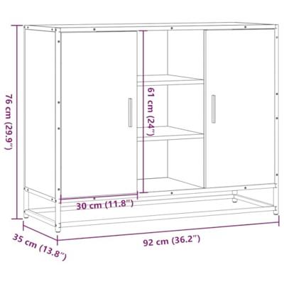 Dressoir 92x35x76 cm bewerkt hout sonoma eikenkleurig Dressoir 92x35x76 cm bewerkt hout sonoma eikenkleurig