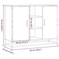 Dressoir 92x35x76 cm bewerkt hout sonoma eikenkleurig - thumbnail