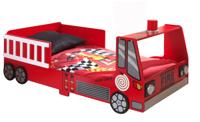 Vipack peuterbed brandweer auto - rood - 77x148 cm - thumbnail