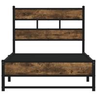 Bedframe zonder matras metaal gerookt eikenkleurig 75x190 cm - thumbnail