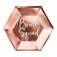 Feestborden Bride Squad Rose Goud - 6 stuks - thumbnail