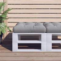 VidaXL Palletkussen 58x58x10 cm stof grijs - thumbnail