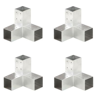 VidaXL Paalverbindingen 4 st y-vorm 71x71 mm gegalvaniseerd metaal