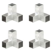 VidaXL Paalverbindingen 4 st y-vorm 71x71 mm gegalvaniseerd metaal - thumbnail