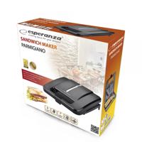 Esperanza PARMIGIANO sandwich maker 1000 W Zwart - thumbnail