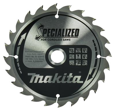 Makita Cirkelzaagblad voor Hout | Specialized | Ø 165mm Asgat 20mm 24T - B-32910 - thumbnail