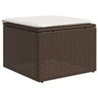 7-delige Loungeset met kussens poly rattan bruin - thumbnail