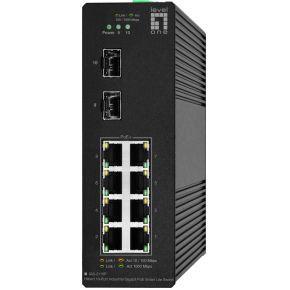 Hilbert 10-Port Industrial Gigabit PoE Smart Lite Switch - 2 x SFP - 8 PoE Outputs - 802.3at/af PoE