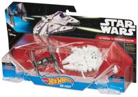 Mattel Star wars hotwheels tie fighte + millennium falcon ruimteschip - thumbnail