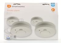 Smartwares Rookmelder Set van 4 stuks werkt op batterijen (Ø x h) 100 mm x 35 mm - thumbnail