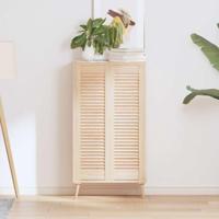 Kastdeuren met lamellen 2 st 99x29,5 cm massief grenenhout - thumbnail