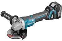 Makita dga508rtj 18v haakse slijper 125mm 5,0ah accu (2 st), snellader, mbox, met veiligheidsschakelaar - thumbnail