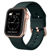 By Qubix - Soft siliconen bandje met gespsluiting - Donkergroen - Compatible met Apple Watch 38mm / 40mm / 41mm / 42mm - Compatible Apple watch - thumbnail