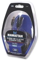 Manhattan USB-kabel USB 2.0 USB-A stekker, USB-A bus 10.00 m Zwart 150248 - thumbnail
