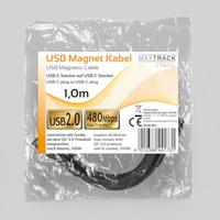 Maxtrack C532-1L USB-kabel USB 2.0 USB-C stekker 1 m Zwart Spiraalkabel, Vergulde steekcontacten - thumbnail