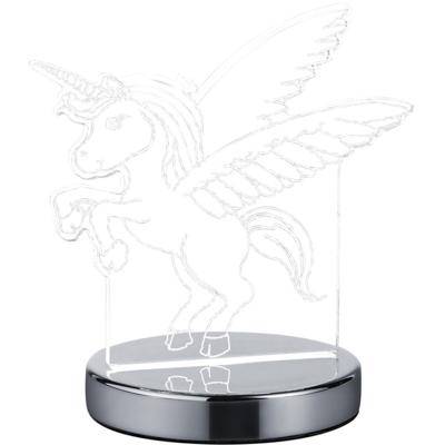 LED Tafellamp - Aanpasbare Kleur - 7W - Mat Chroom - Aluminium