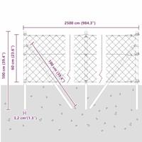 VidaXL Afrasteringspaal groen 25 x 0,6 m (60 x 60 mm gaas) - thumbnail