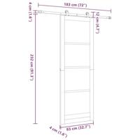 Schuifdeur ORKDAL Bruin 83 x 232 cm Hout en metaal - thumbnail