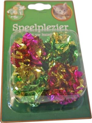 Katten-speelgoed crinkelbal blisterpak a 4st Gebr. de Boon - Gebr de boon