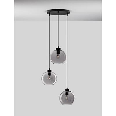Lyora HanglampPalmer 3-lichts rond zwart met smoke glas - 9241140 Lyora HanglampPalmer 3-lichts rond zwart met smoke glas - 9241140