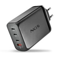 NGS Bud 240 W, ultrasnelle wandlader met 4 poorten, 3 USB-C(PD3.1 & PPS), 1 USB-A (QC 3.0, 30 W), compact en draagbaar voor smartphones, tablets, laptops, vuurvaste GAN-materialen, gelijktijdig - thumbnail