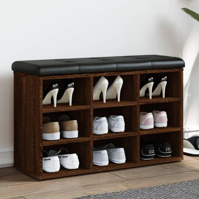 Schoenenbank 82x32x50 cm bewerkt hout bruin eikenkleur