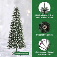 Kunstkerstboom met 300 LED Groen 210 cm PVC en Plastic en Staal - thumbnail