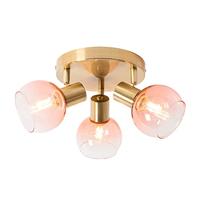 QAZQA Art Deco plafondspot goud met roze glas 3-lichts - Vidro - thumbnail
