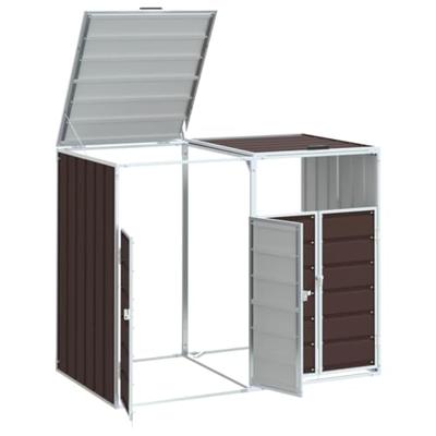 Containerberging voor 2 containers 144x81x113 cm staal bruin - thumbnail