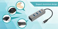 i-tec I-TEC USB C Metal HUB 4 Port passive C31HUBMETAL403 USB-hub 4 poorten USB-A USB 3.2 Gen1 5 GBit/s Grijs - thumbnail