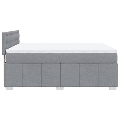 Boxspring met matras stof lichtgrijs 140x200 cm - thumbnail