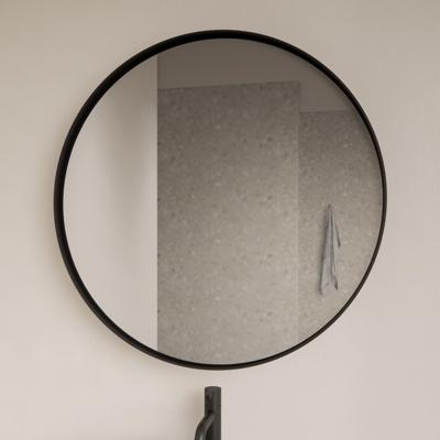 Spiegel Gliss Design Asteri Zonder LED Verlichting 60 cm Met Rand Mat Zwart