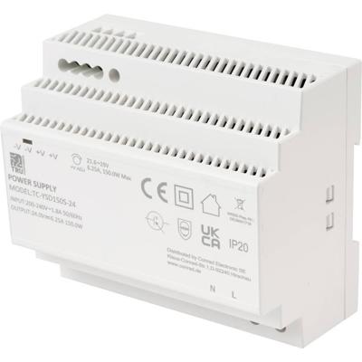 TRU COMPONENTS TC-13710896 DIN-rail netvoeding Verbruik (stand-by) 0.3 W 24 V/DC 6.25 A 150 W Aantal uitgangen:1 x Inhoud 1 stuk(s)