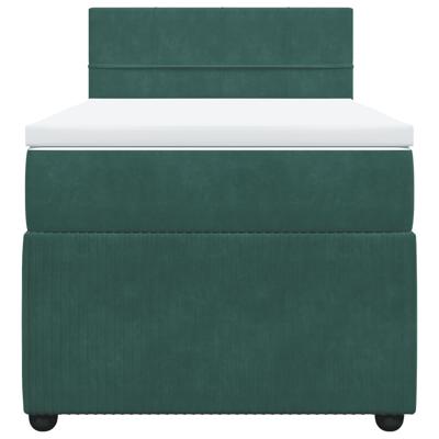 Boxspring met matras fluweel donkergroen 120x190 cm