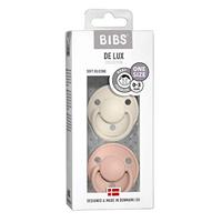 Set van 2 BIBS De Lux siliconen spenen ivoor + poeder roze - thumbnail
