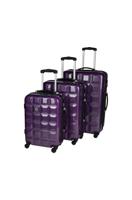 Leonardo Cabin koffers -  Handbagage koffer / Trolleyset Paars 3-delig - thumbnail
