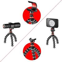 JOBY GorillaPod starterkit, flexibel ministatief met universele smartphoneklem, GoPro-houder en zaklamp, maximale belasting 325 g, JB01571-BWW - thumbnail