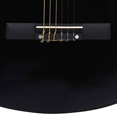 VidaXL Gitaar klassiek beginner 4/4 39" lindenhout zwart - thumbnail