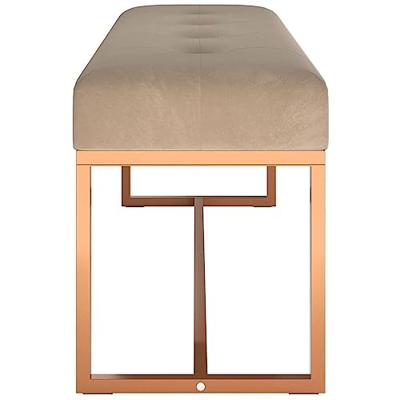 Bankje 110x36x45 cm fluweel beige