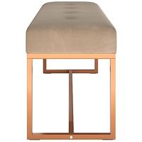 Bankje 110x36x45 cm fluweel beige - thumbnail