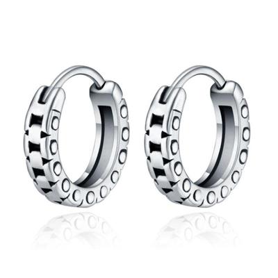 LGT JWLS Heren Oorringen - Roestvrij Staal, Zilverkleurig, Stoer Schakel Patroon LGT JWLS Heren Oorringen - Roestvrij Staal, Zilverkleurig, Stoer Schakel Patroon