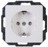 KOPP - Wandcontactdoos - Paris HK05 - Inbouw - 1-voudig Enkel Stopcontact - Randaarde - Kinderbeveiliging - Arctic Glans Wit - thumbnail