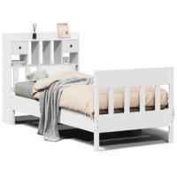 Bedframe zonder matras massief grenenhout wit 90x200 cm - thumbnail