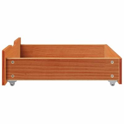 Bedlades 2 st 65x55x17 massief grenenhout wasbruin